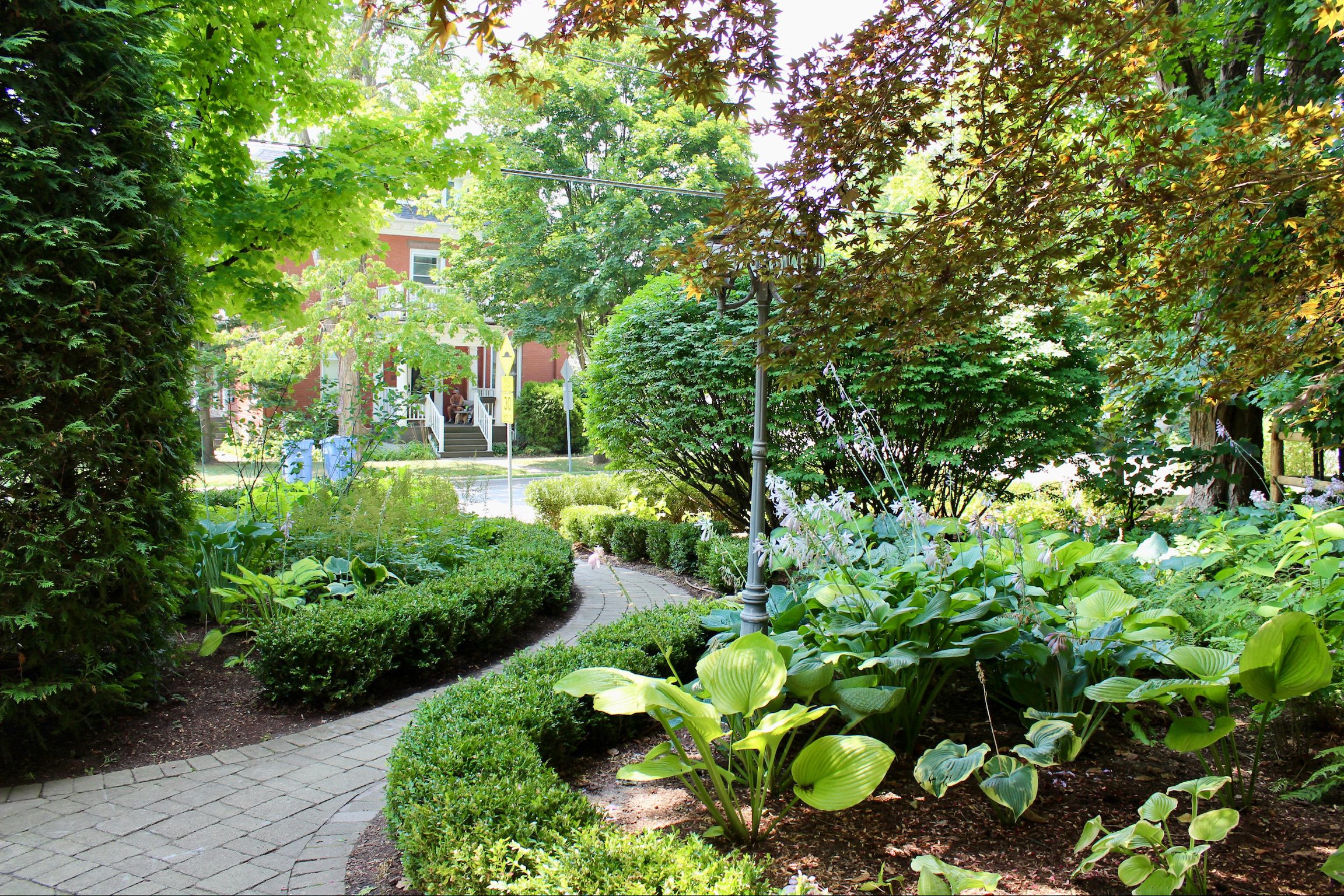 Historic Guelph front patio and garden designs
