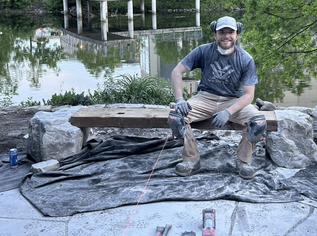 Custom stone work and flagstone pad in Guelph and Erin